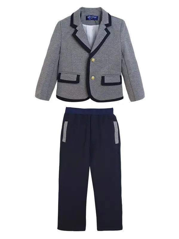 Children Korean Class Outfit Kids School Uniform Girls Jacket Pleated Skirt Suits Boys Formal Dress Toddler Student Clothes Sets