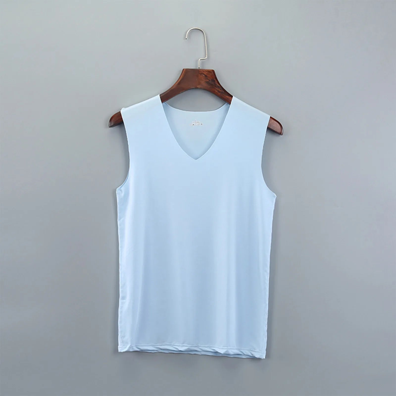 Men'S Top Men'S Summer Multi Color Sleeveless Vest Men'S Summer Ice Silk Traceless Thin Breathable Color V-Neck Sleeveless Top