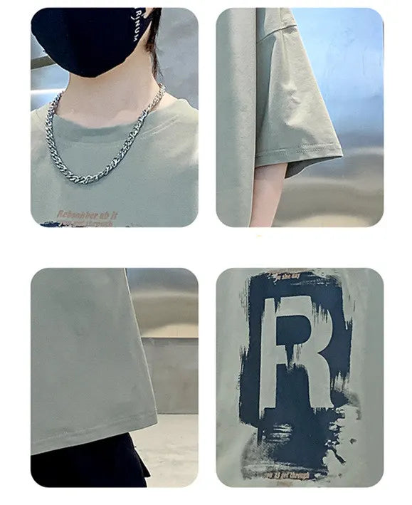 New Kids Boy Casual Tshirts Tops Novelty Printed Summer Children's T-shirt Short Sleeve Clothes Teenager Khaki Black Cotton Tees