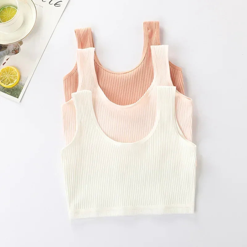 Girls Bra Crop Tops for Teens Underwear Breathable Kids Sports Training Bras Children Soft Cotton Teenager Clothing