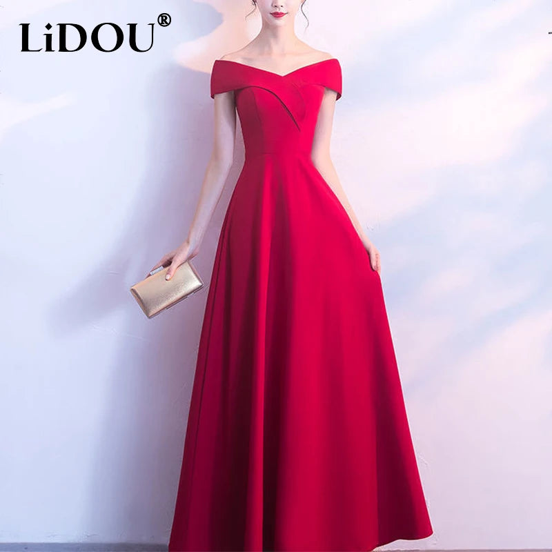Summer Women's Temperament Deep V-neck Evening Party Dress Ladies Short Sleeve Elegant Fashion Bodycon Robe Solid Color Vestidos