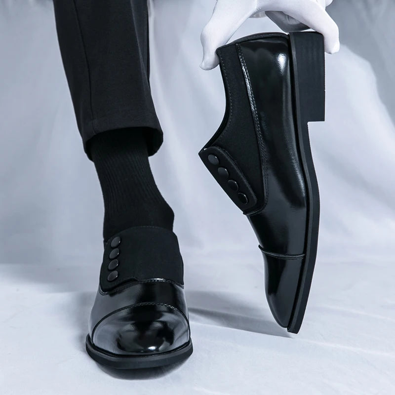 High End Brand Men's Leather Casual Shoes Office Men's Business Shoes Luxurious Banquet Pointed Toe Shoes for Wedding Brown