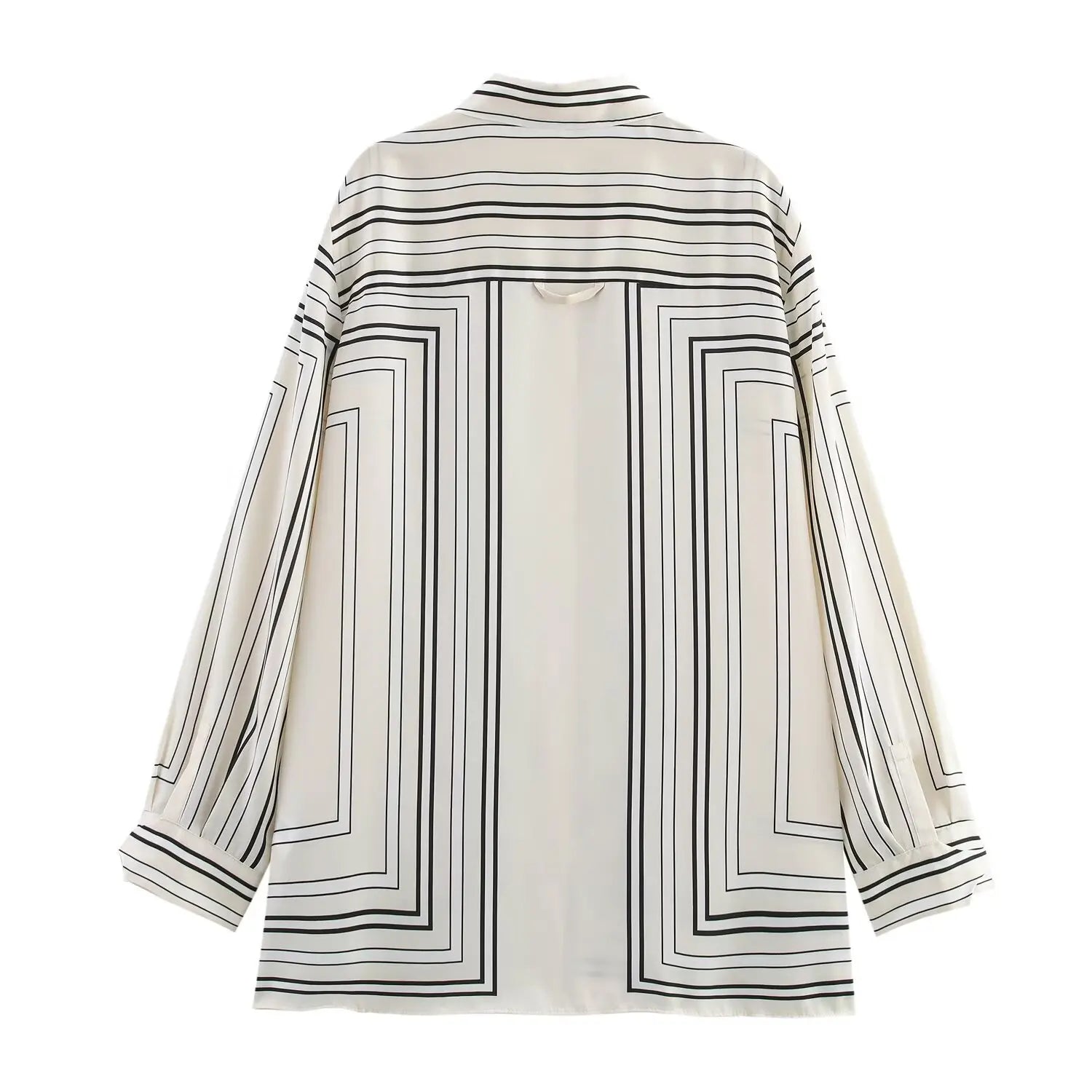 HH 2025 Women Trouser Suit Turn-down Collar Long Sleeve Single-breasted Slim Print Shirt+High Waist Zipper Loose Long Pants