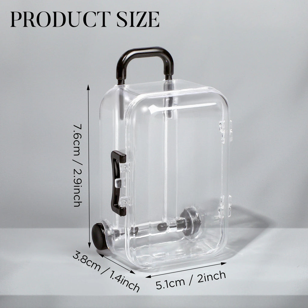 Mini Luggage Storage Box Cute Clear Suitcase Candy Box Creative Wedding Candy Box Small Trolley Case Jewellery Organiser