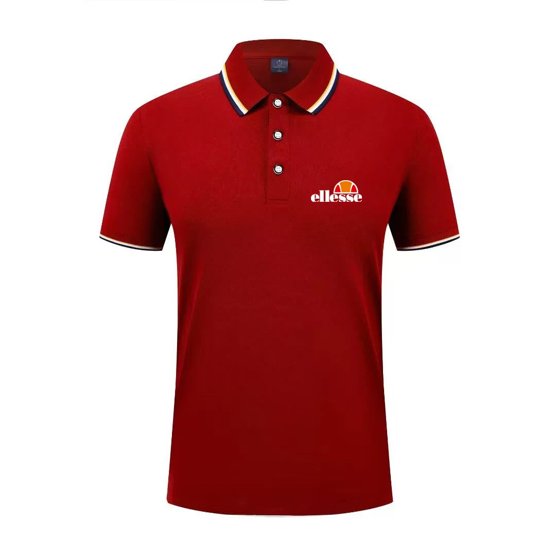 Golf men's collar knitted polo shirt, business casual men's short sleeved summer new clothing