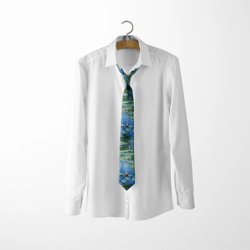 Art nouveau portrait tie classical oil painting casual slim tie 8cm men's fashion business tie party wedding accessories