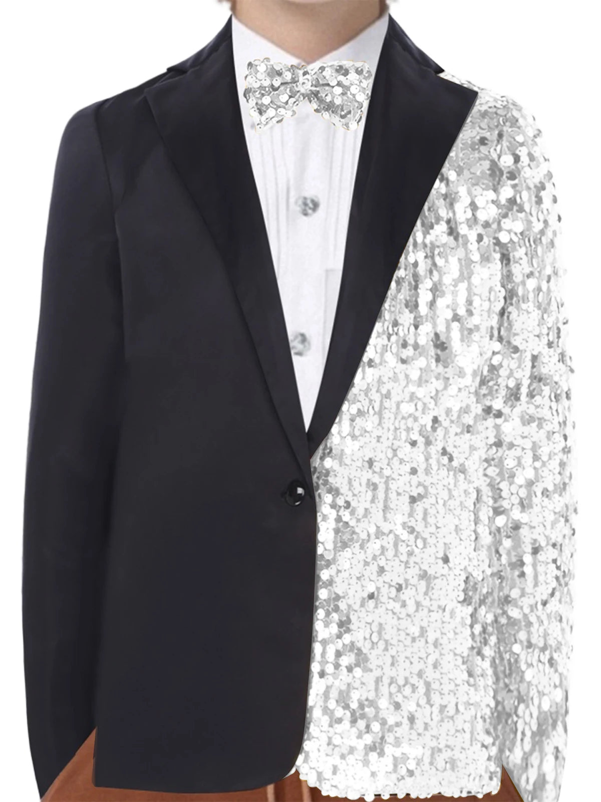 Kids Boys Sparkly Gentlemen Suits Jackets Formal Dress Blazer Sequin Blazer Coat Jacket Children Wedding Banquet Party Outfit