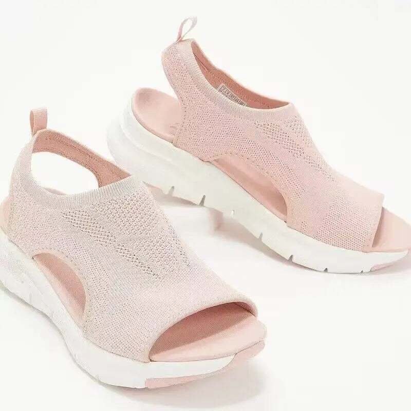 Women Summer Shoes New Mesh Fish Platform Sandals Women's Open Toe Wedge Sandals Ladies Light Casual Shoes Zapatillas Muje