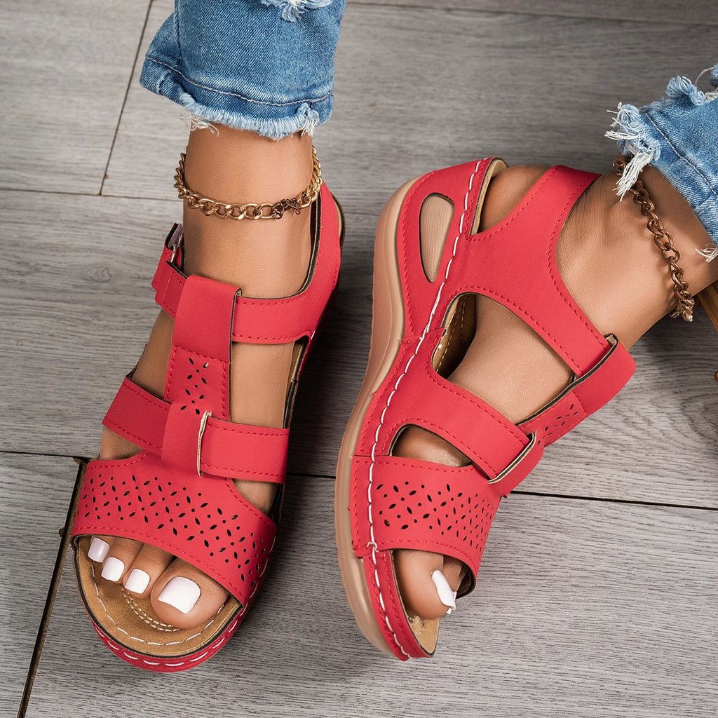 2026 Summer Women Wedge Sandals Premium Orthopedic Open Toe Sandals Vintage Anti-slip Casual Shoes Female Platform Retro Sandals