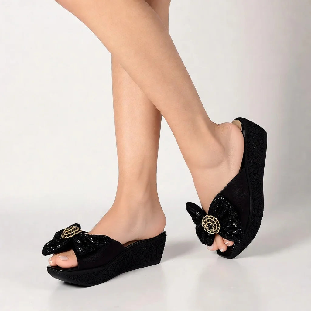 Latest Design Women Luxury Flower Wedding Party Shoes Nigerian Women Party Pumps High Heels Slip on Shoes for Women 6CM