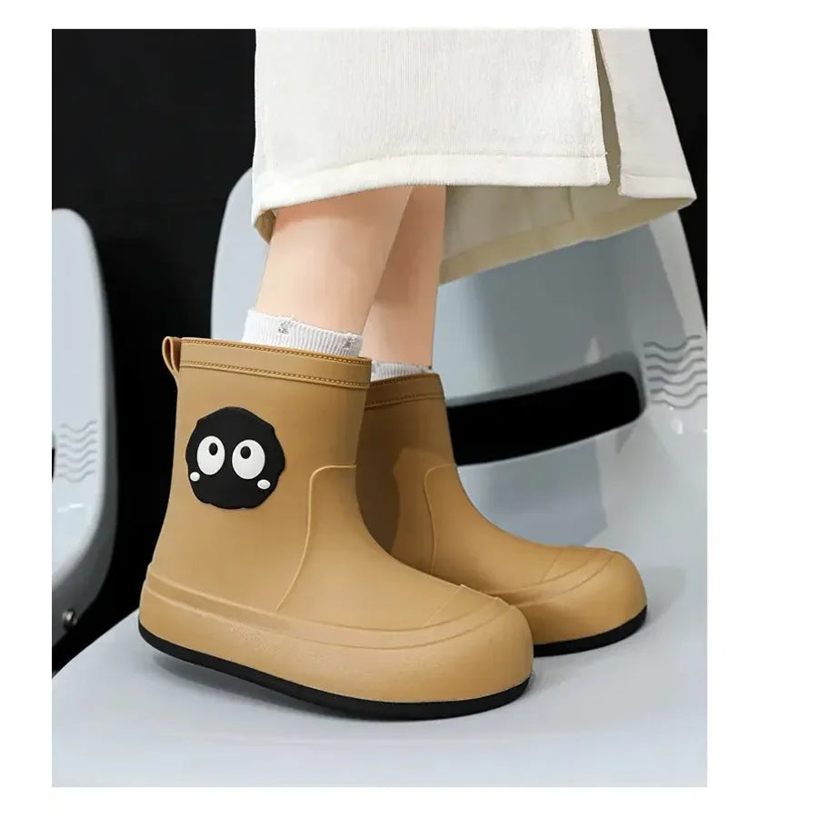 New Women's Cover Foot High Top Flat Sole Rain Shoes Soft Bottom Non Slip Waterproof Oil Resistant Work Shoes Fishing Water Shoe