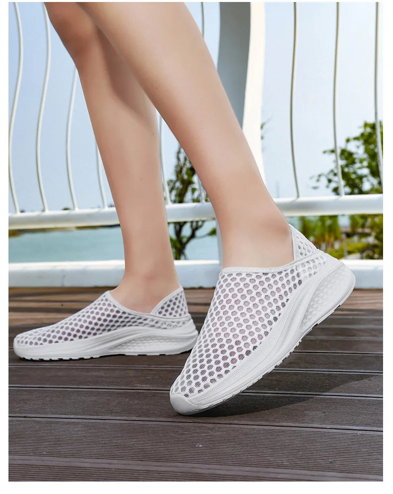 Women Shoes Loafers Light Walking Breathable Summer Comfortable Casual Shoes Women Sneakers  Black Whitezapatillas de mujer