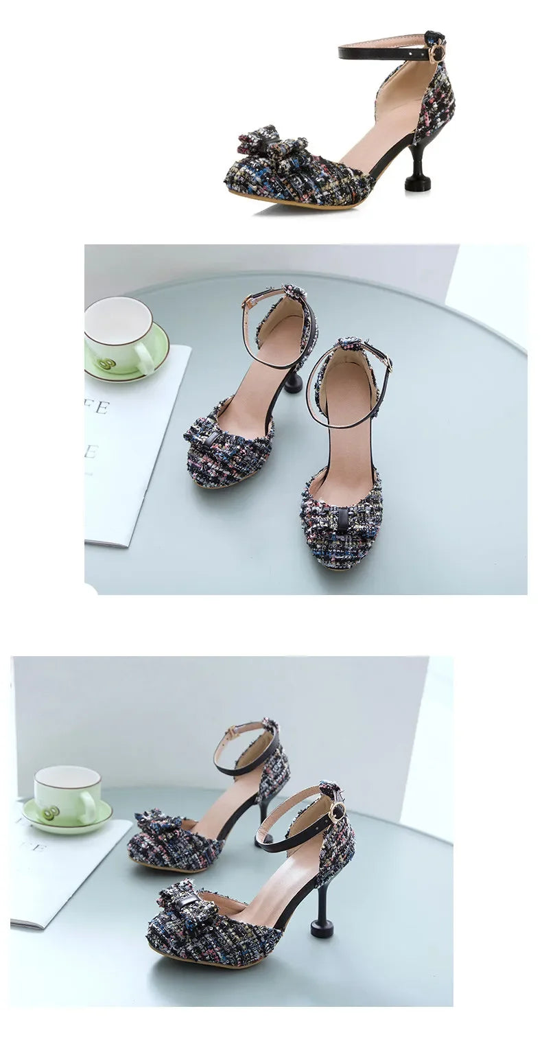 Girls High Heels Princess Shoe  Kids Thin Heel Sandals Kids Wedding Shoe