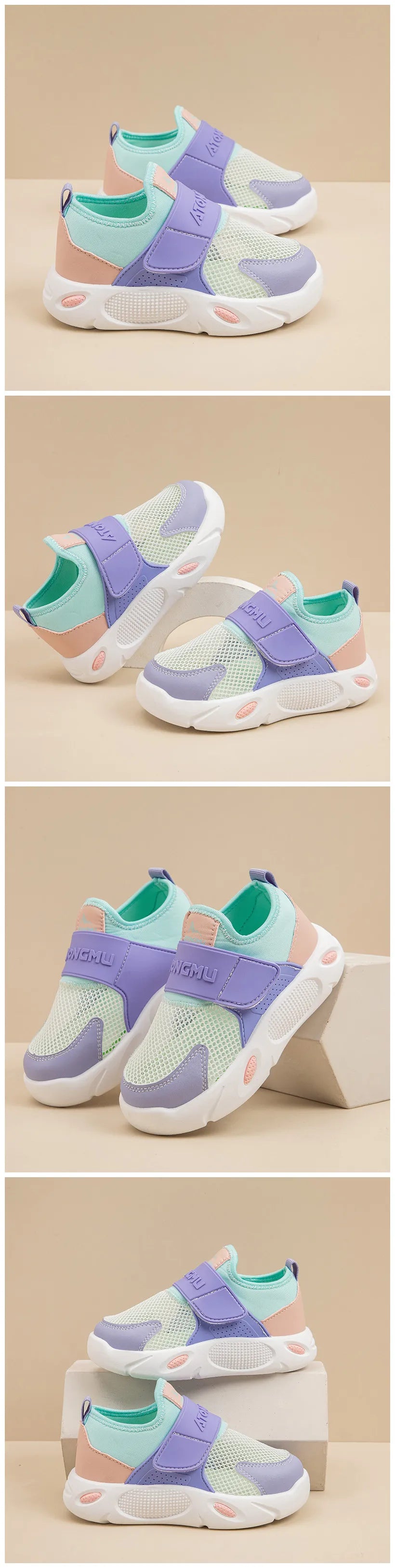 Kid Colorblock Casual Sneakers for Boys Girls 2025 Summer New Toddler Walking Shoes Hollowed-out Mesh Lightweight Kids Trainers