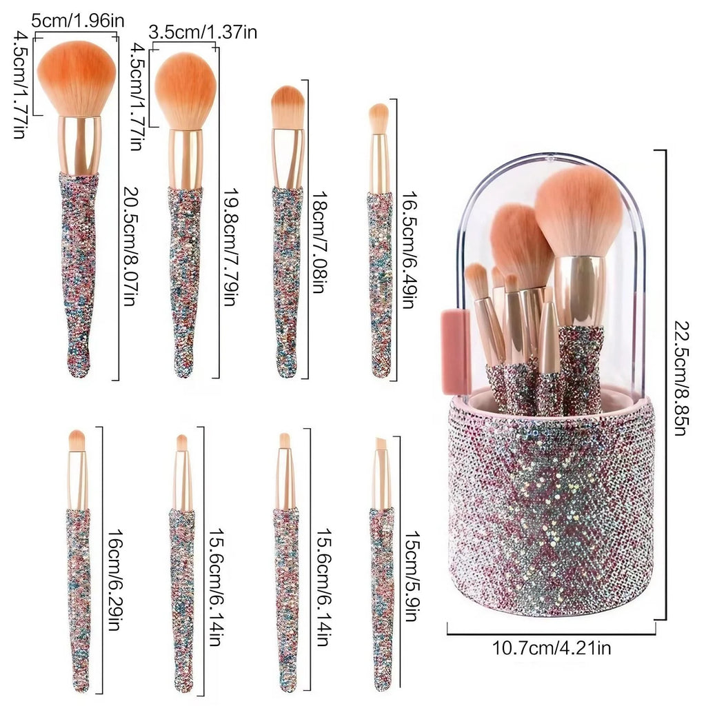 8 Piece Makeup Brush Set Synthetic Bristle Powder Concealer Eye Shadow Cosmetic Brushes Tools Kit