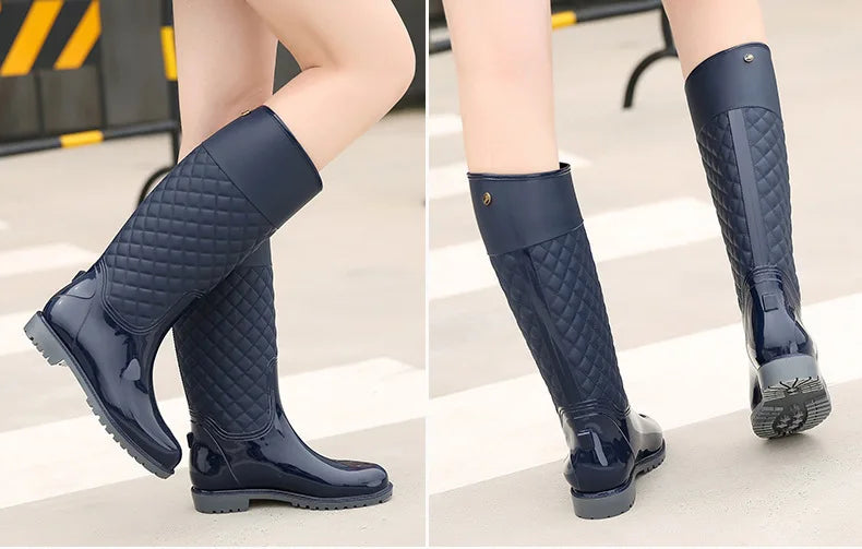 2023 New Women Rain Boots Lady Rain Water Shoes Ourdoor Rainboots  Italianate Pvc Rubber Rainboots Lady Waterproof Shoes