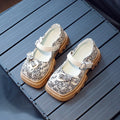 Girls Party Mary Janes With Rhinestone Bow Flower Girl Wedding ShoesBreathable Lining For Kids  Princess Shoes Ages 4-7