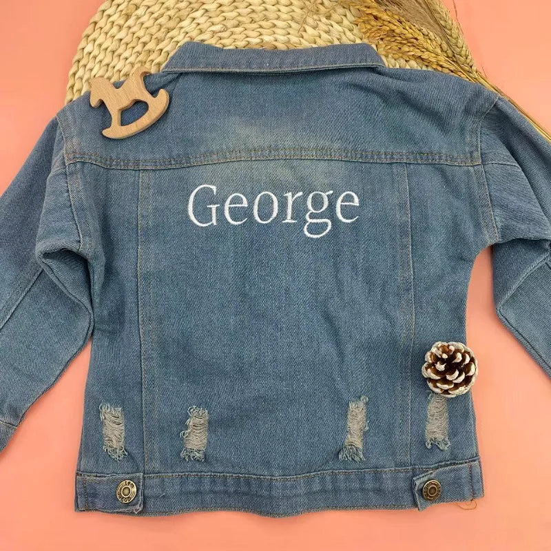 Personalized Denim Jacket Toddler Outwear Patch Coats Custom Name Jean Jacket  Ideal Gift Birth Presents Autumn 2025 New