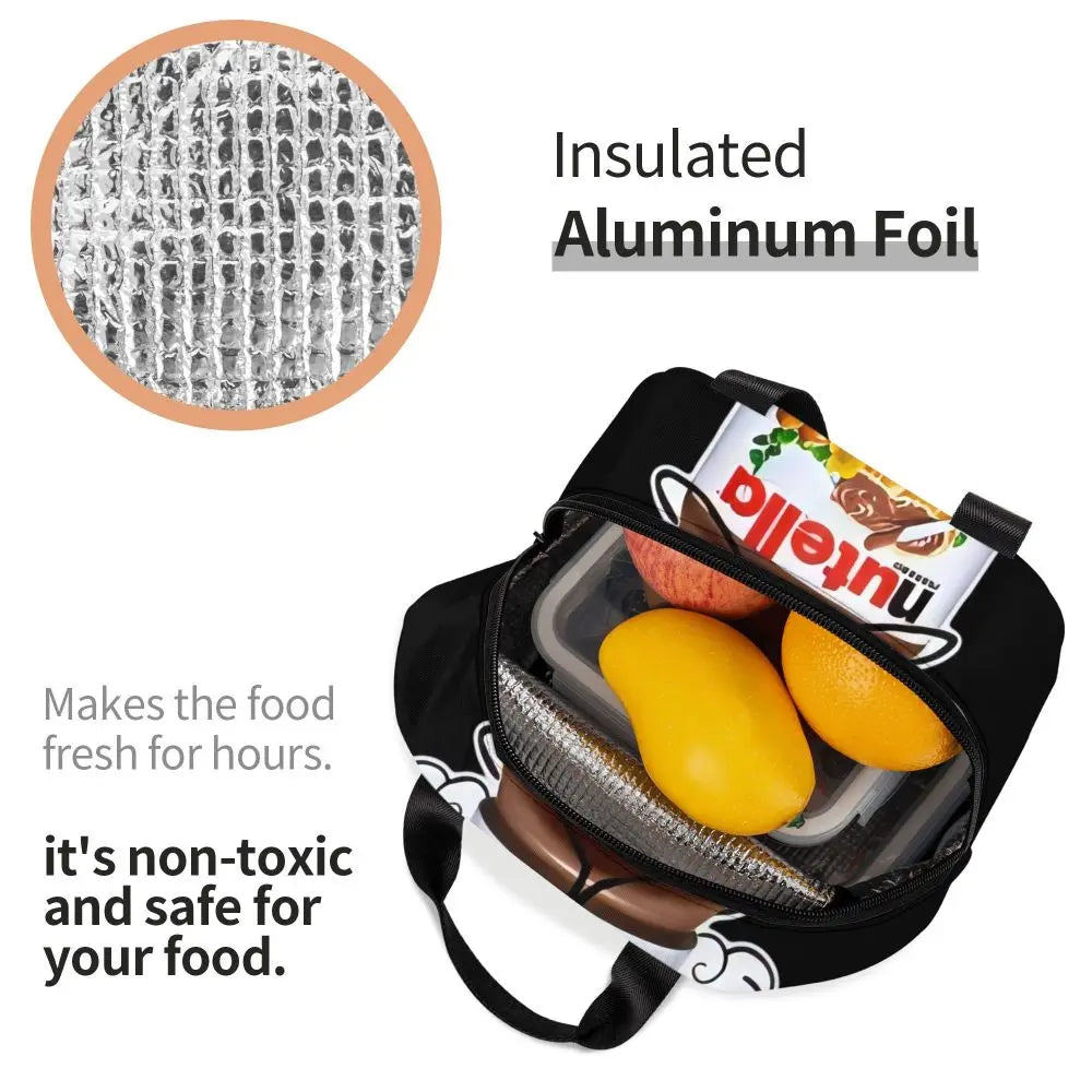Custom Italy Nutellas Thermal Insulated Lunch Bag Women Portable Lunch Container for Outdoor Picnic Storage Food Box