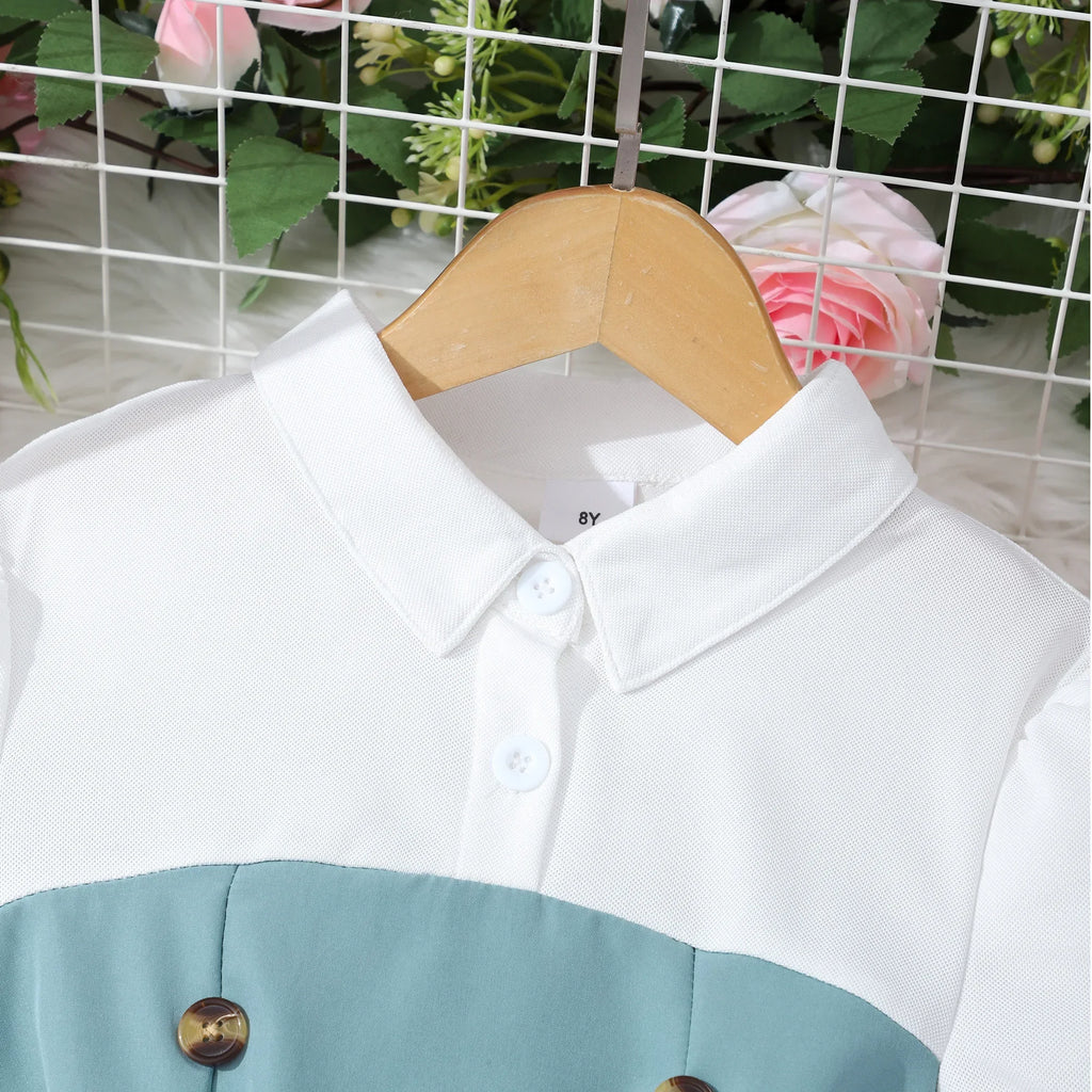 New Khaki Girl Dress Summer Casual Vacation Children Dresses Fashion Elegant Retro British Girls Party Dress 7 8 9 10 11 12 Yrs