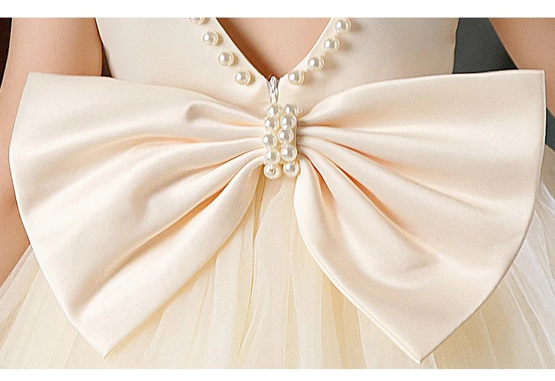Teenage Girls Dress Children's Clothing Party Elegant Princess Long Tulle Baby Girls Kids Lace Wedding Ceremony Dresses