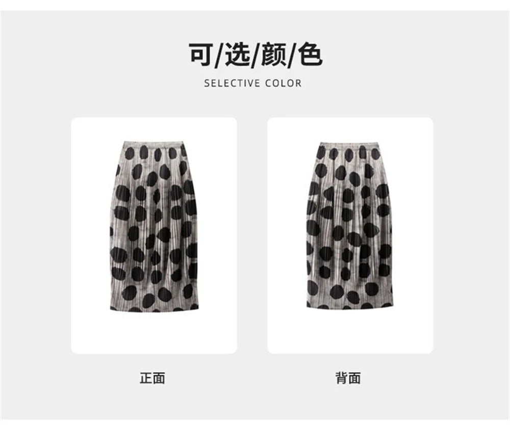 Skirts for Women Miyake Skirt Minority Design Sense Pleated Skirt Female  High Waist Printing Loose hip Skirt Pleated Skirt