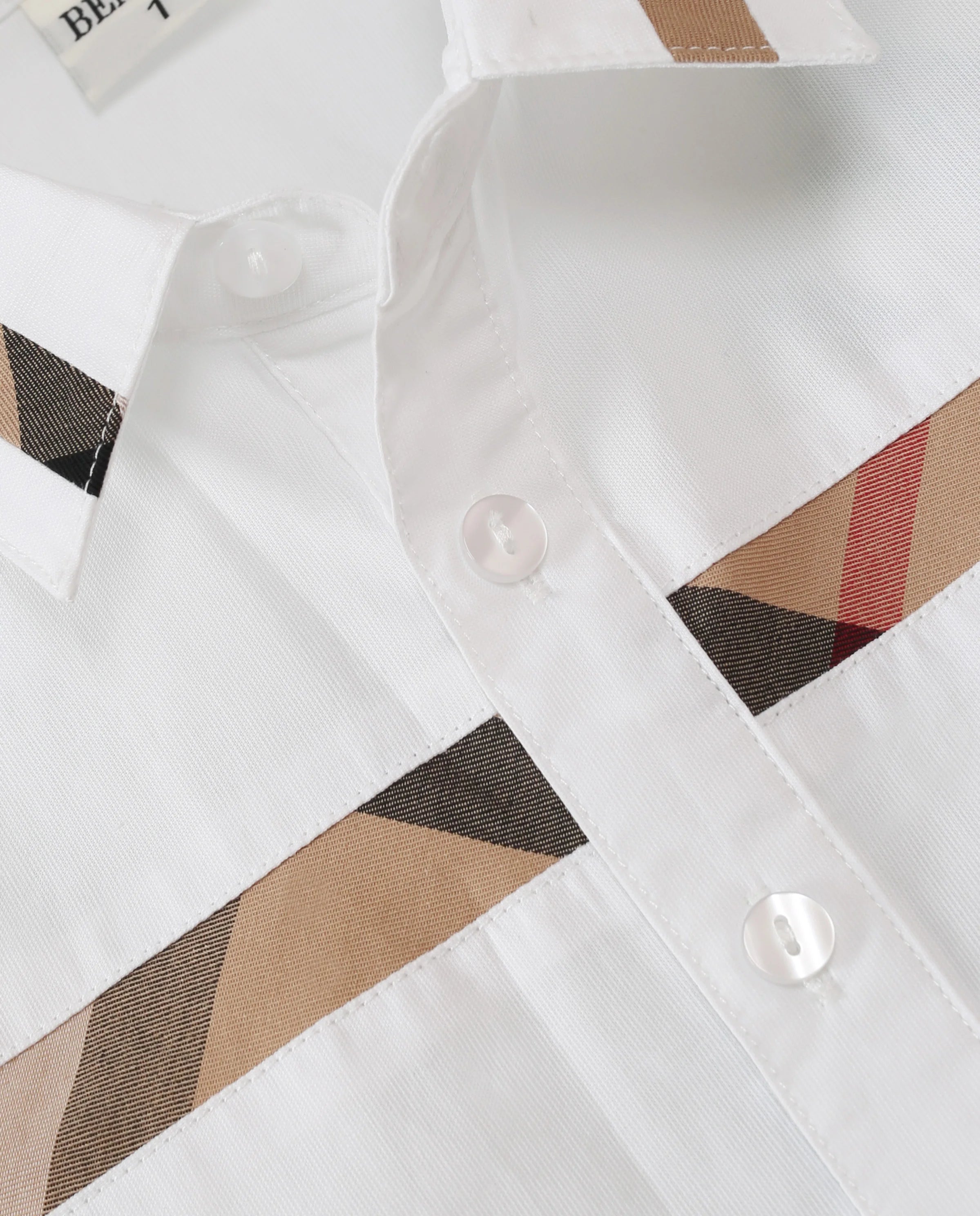 Baby Teenage Clothes School Uniform Boys Shirts White Striped Long Sleeve Turn-down Collar Kids Shirt for Boys Children Tops