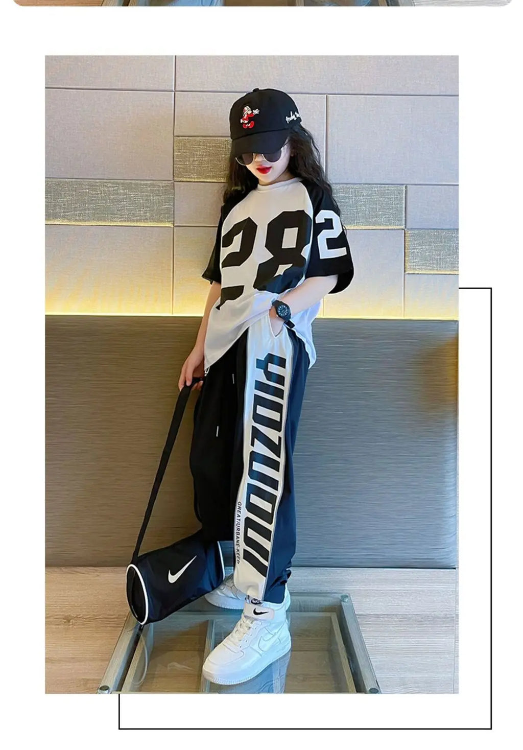 Girls Summer New Fashion Sports Cotton 2pcs T-shirts+Pants Suits 5-14 Years Teenage Girls Hiphop Oufits Tops Sets Kids Clothing