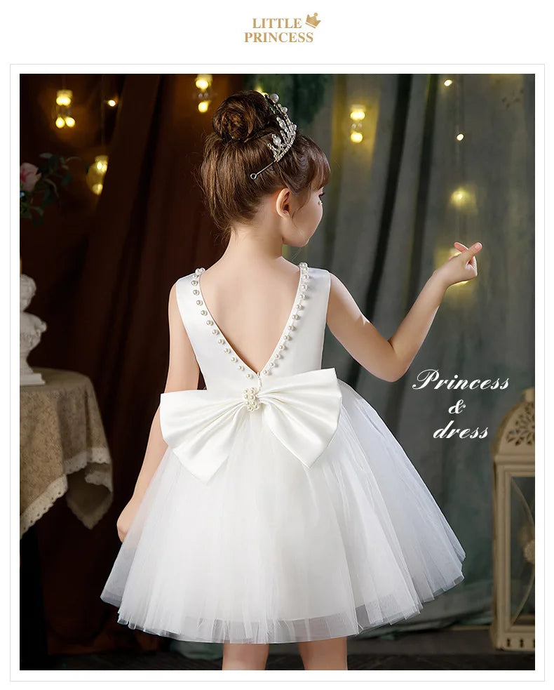Teenage Girls Dress Children's Clothing Party Elegant Princess Long Tulle Baby Girls Kids Lace Wedding Ceremony Dresses