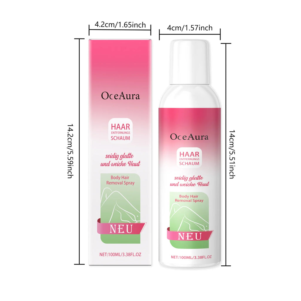 Body Hair Removal Spray - Gentle, Refreshing, Non-Irritating Care for Skin, Hair Cleansing and Removal Spray