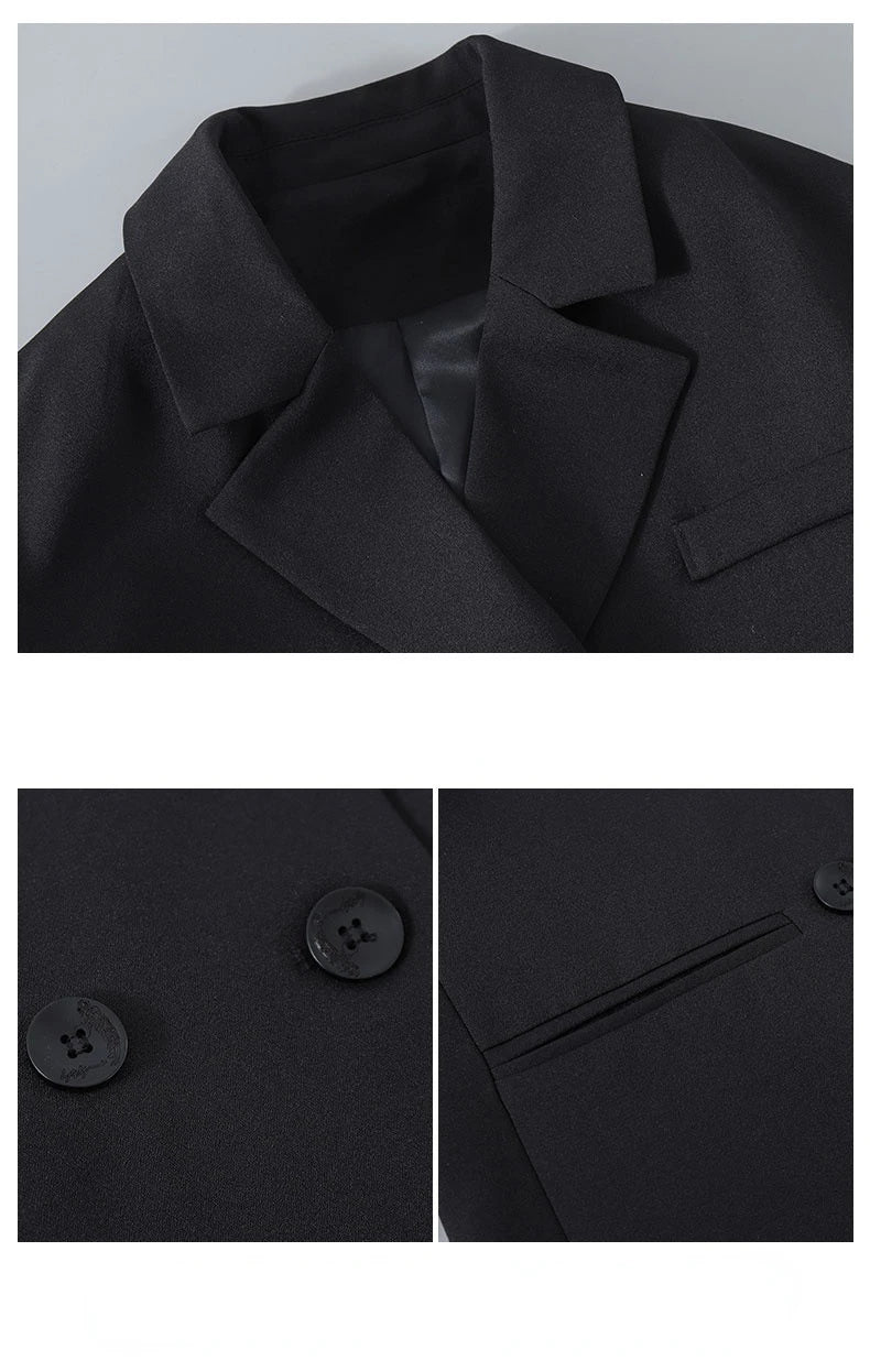 Suit for Girls Autumn Casual Long Sleeve Blazer Pants Two Pieces Children Costumes Formal Black Jacket Set Boys 10 12 13 Years