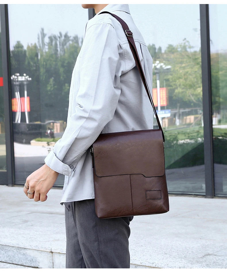 Newest Man Messenger Bag Men Pu Leather Shoulder Bags Business Crossbody Casual Bag Vintage Handbag Free Shipping