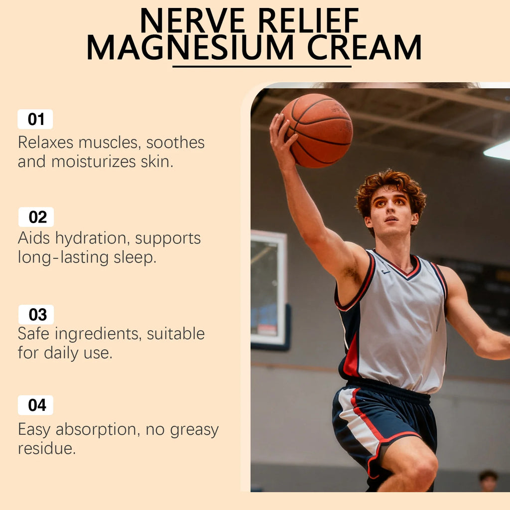 Nerve Relief Magnesium Cream Relieve Muscle Pain Moisturizing Body Massage Cream Relax Muscles Soothing Nourishing Skin Care 50g
