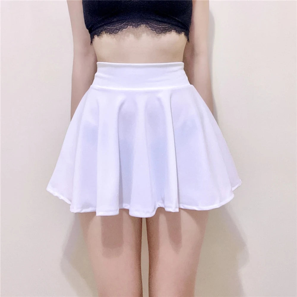 Sexy Micro Mini Skirts for Women Basic Black Shorts Pleated Skirt Girls Dance High Waist A-Line Pleated Skirts