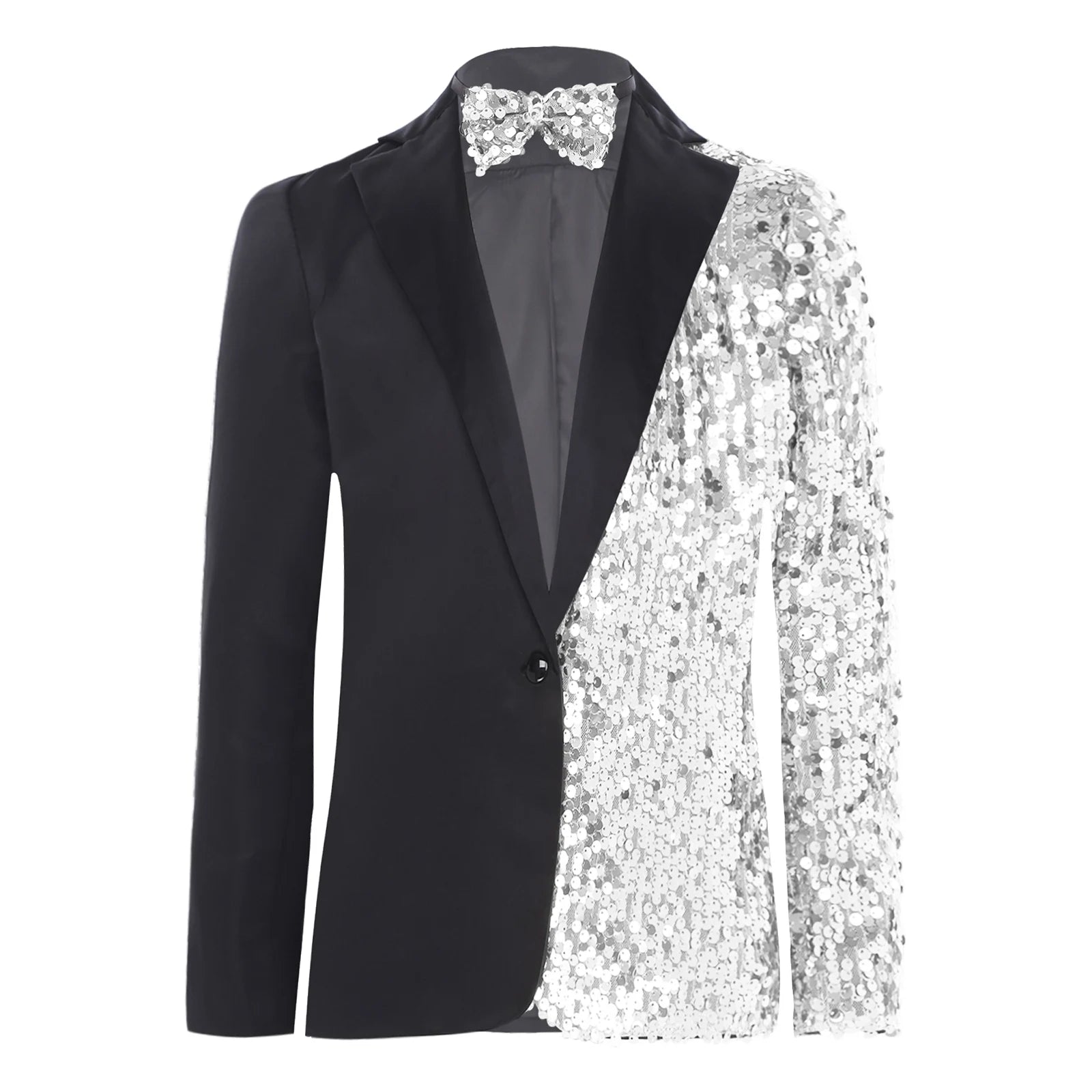 Kids Boys Sparkly Gentlemen Suits Jackets Formal Dress Blazer Sequin Blazer Coat Jacket Children Wedding Banquet Party Outfit