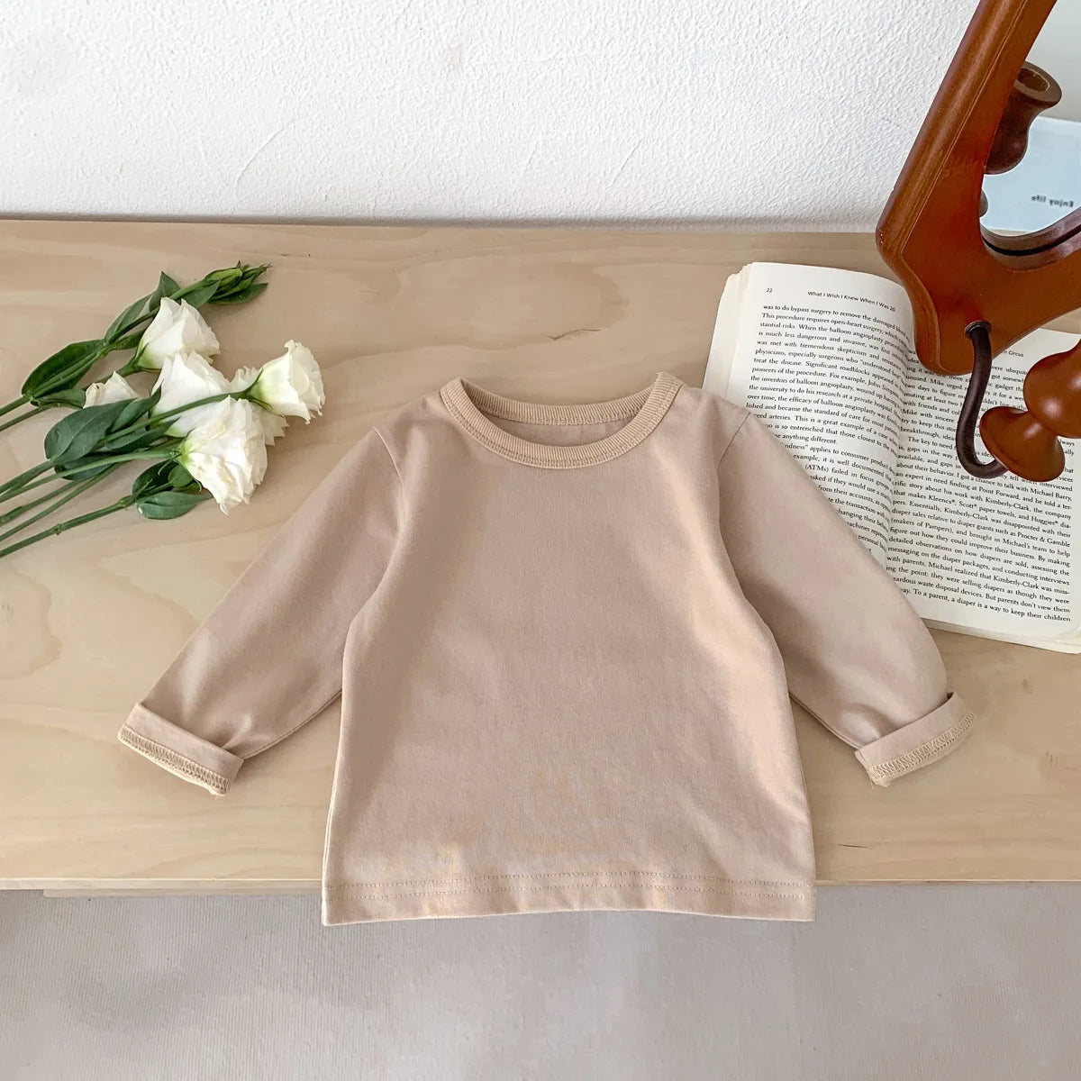Infant Clothes Toddler Boy Cotton Long Sleeves T-shirts Spring Autumn Outfits Girl Baby Solid Bottoming Shirt Kid Striped Tees