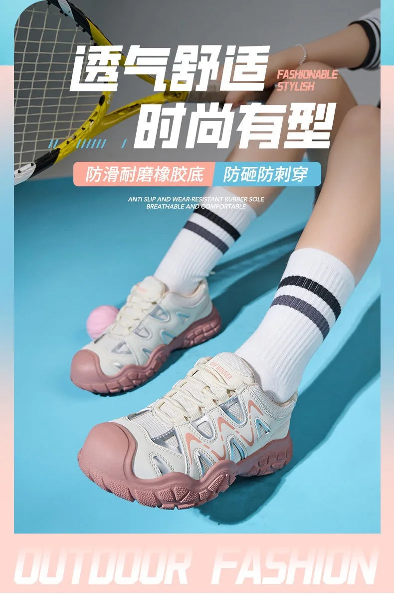 Women's safety shoes with steel toe caps, anti smashing and anti puncture rotating buttons, no tie up, hot selling shoes