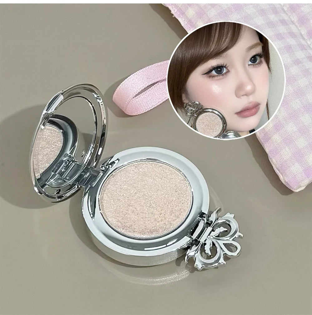 NICEKEY Pink Ballet Makeup Box Include 1*Lip mud,1*Pressed Powder,1*Highlight Powder,1*Eyeshadow Palette Powder With Necklace