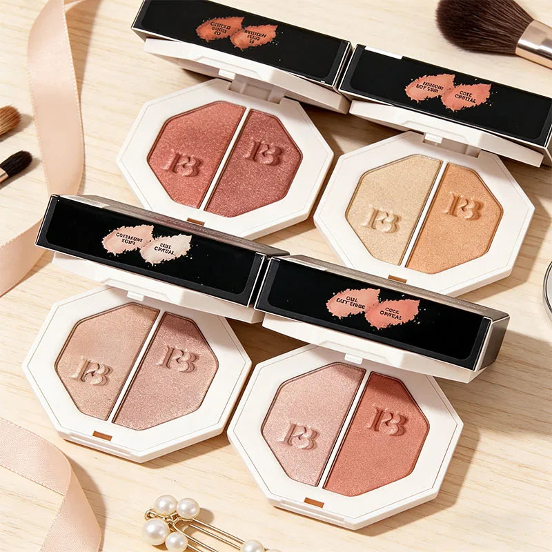 Fenty Beauty Portable Matte Two Color Powder with Fluorescence Perfect Concealer Lasting Natural Makeup Highlight Powder Makeup