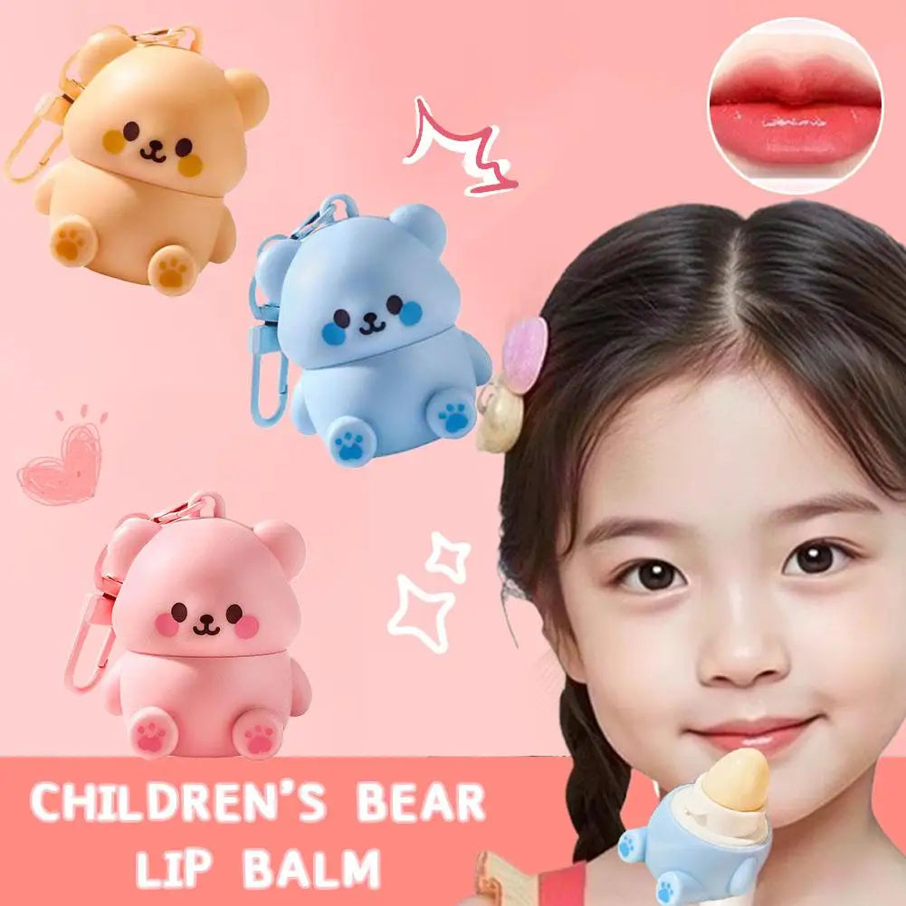 1PCS Childrens Lip Balm Bear Shape Moisturizing Care Kids Adult Lip Protection Dryness Prevention Gentle Lip Care Essential
