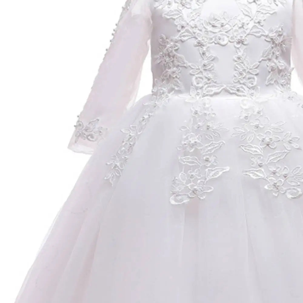2026 teens girls Formal Dresses For Girls white Princess First Communion Children Clothes Evening luxury Flower Girls bridesmaid