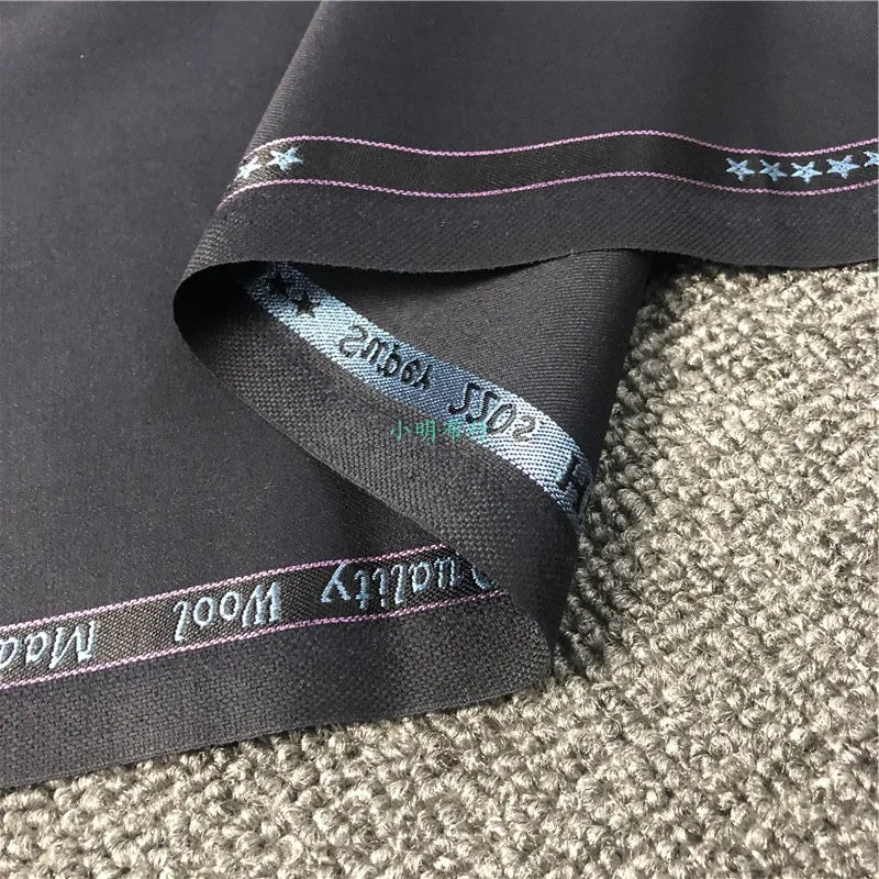 80% Suit Fabric Worsted Wool Suit Pants High Quality Men's Fabrics Classic Navy Blue Gray Black Atiku Fabric for Men By Meter