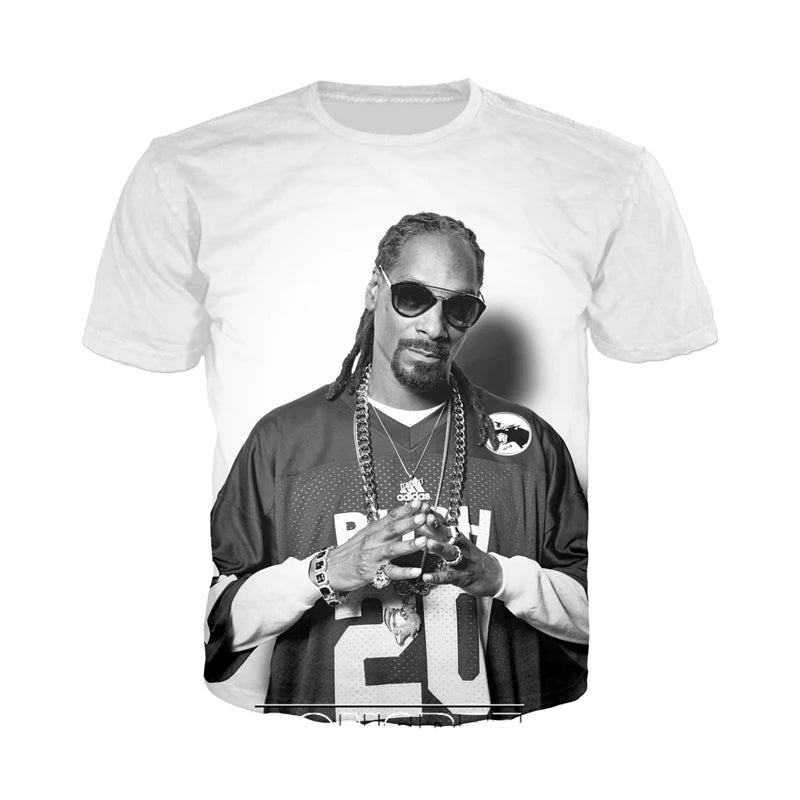 Men Women Streetwear Hip Hop Short Sleeve Snoop Dogg 3D Printed T-shirt Fashion Casual Harajuku Pullover  Rapper Tees Tops 6XL
