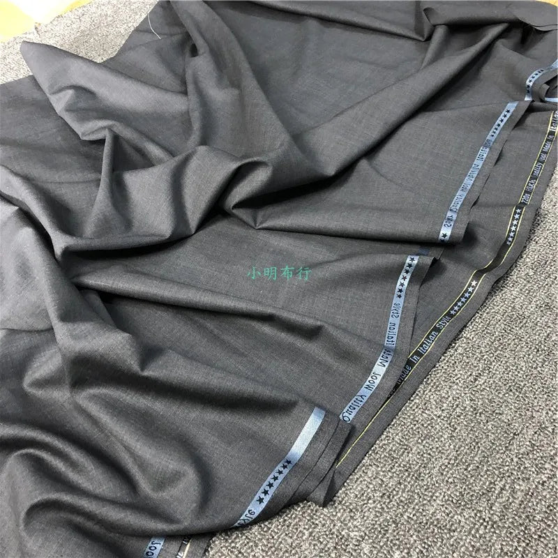 80% Suit Fabric Worsted Wool Suit Pants High Quality Men's Fabrics Classic Navy Blue Gray Black Atiku Fabric for Men By Meter