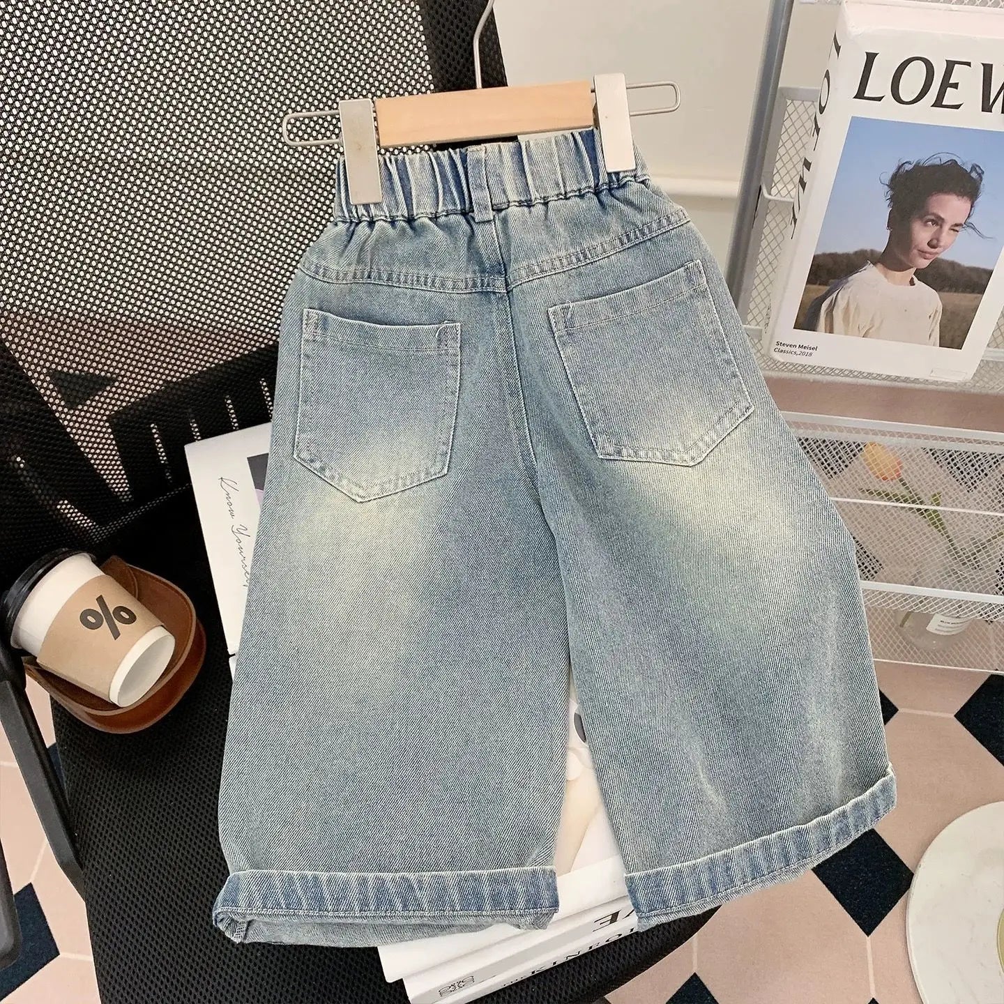 2026 Sanrio Hello Kitty Jeans Children Street Style New Loose Fit Trendy Cool Spring Autumn Fashion Long Denim Pants Casual Wear