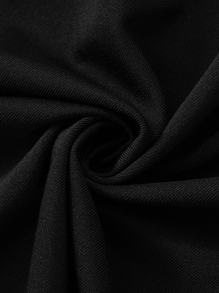 Nibber Elegant Women Dress Deep v-Neck Long Sleeves High Slits Skinny Solid Classic Premium Ruffles Temperament Banquet Vestidos