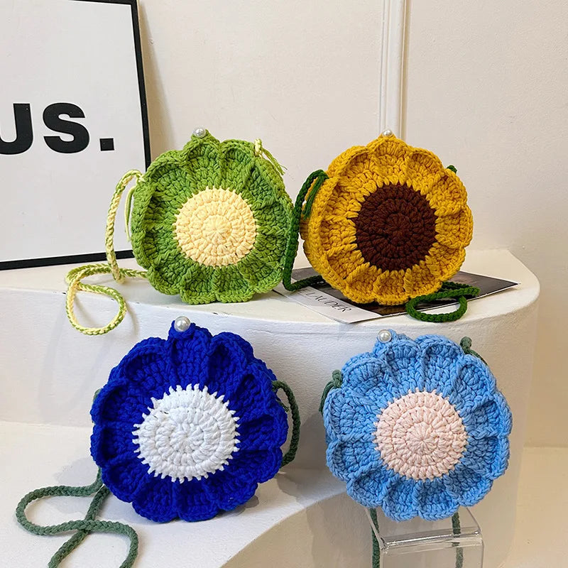 Ladies' Crossbody Bags New Handmade Woven Flower Kawaii Sweet Shoulder Bags High-quality Luxury Brand Crossbody Bags For Girl