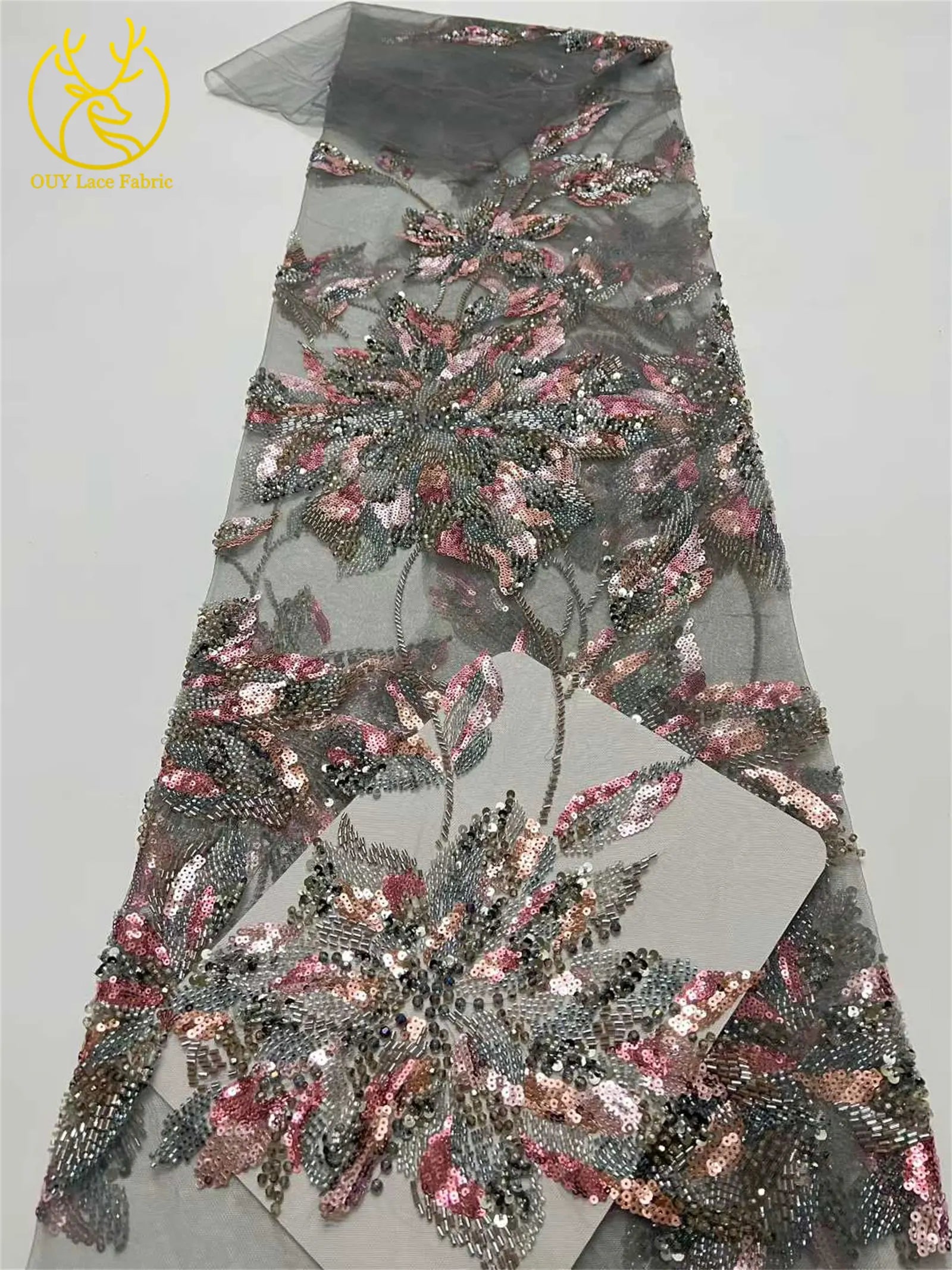 2026 Nigeria Wedding Dress Sewing High Quality African Groom Embroidery Beaded Lace Fabric French Sequin Tulle Lace Fabrics
