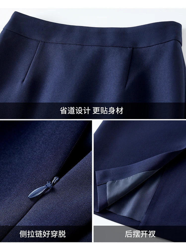 SENTUBILA Office Wear Straight Skirt 2026 Autumn New Arrival Slit Midi Skirt Elegant Office Lady Clothing 153QF2300
