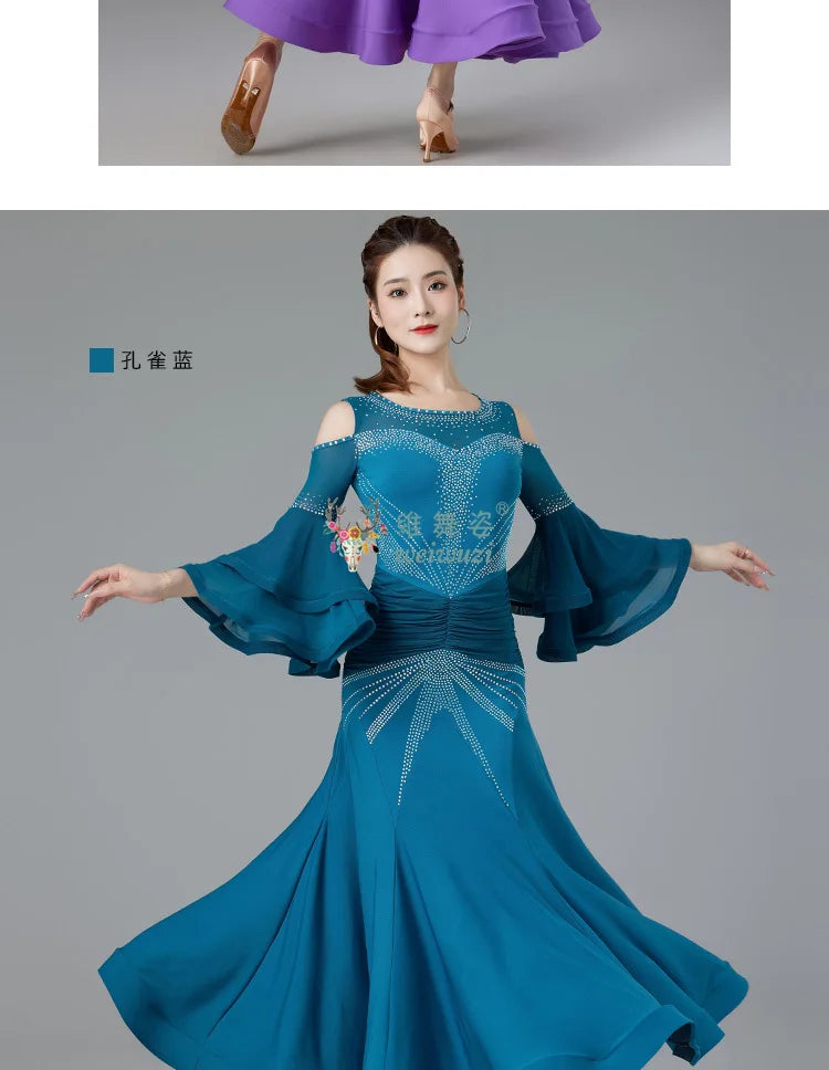 Modern Dance Dance Performance Dresses for Women's High End Premium Elegant Big Swing Dress Waltz Ballroom Dancing Clothing